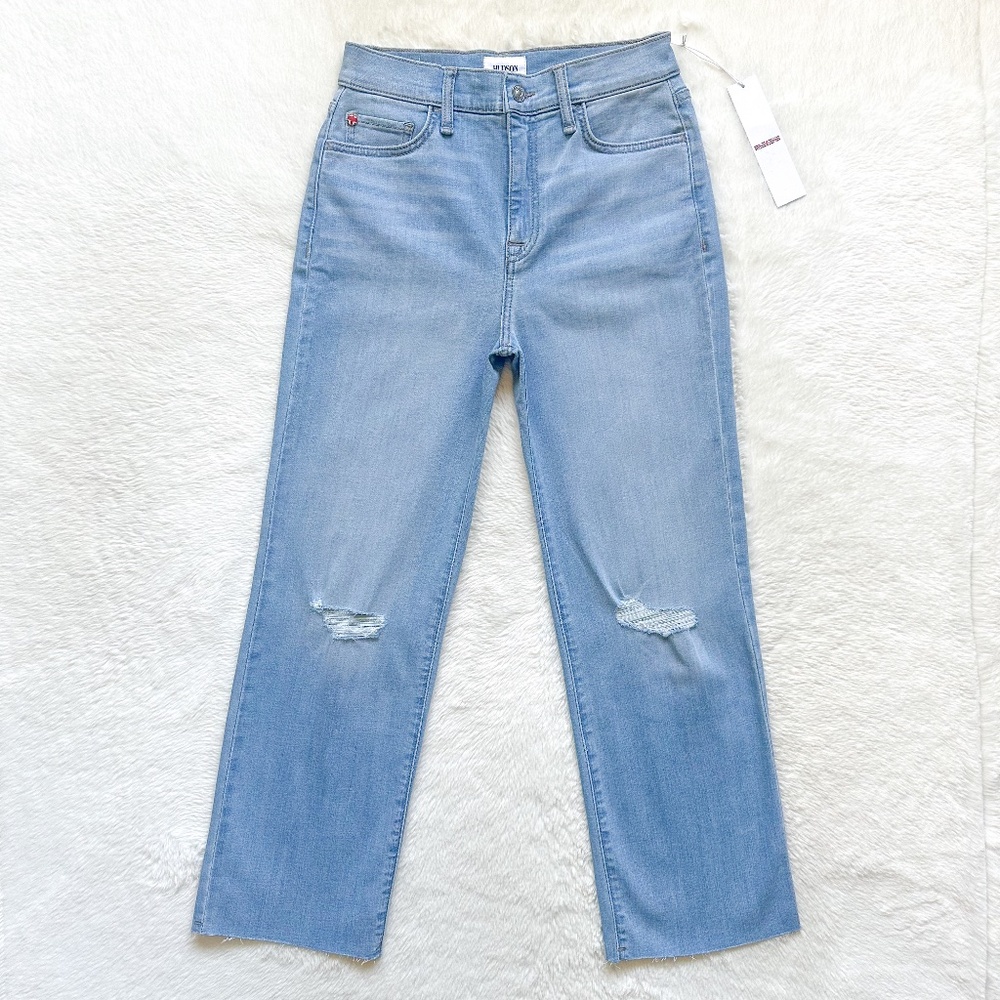 HUDSON Noa Midrise Straight Leg Crop Suri Light Wash Rayon Stretch Jeans